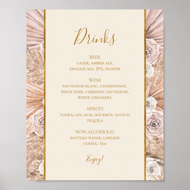 Poster Boho Botanical | Boissons Mariages ivoiriennes Men (Devant)