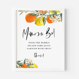 Poster Boho Botanique Orange et Lemon Mimosa Bar
