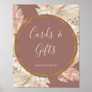 Poster Boho Botanique   Panneau Cartes et Cadeaux Rose Po