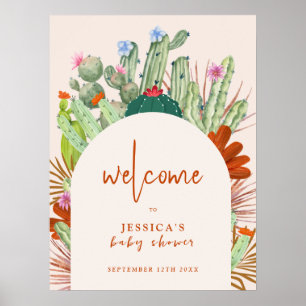 Poster Boho Cactus Arch Desert Pampas Baby shower Bienven