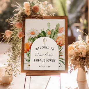 Poster Boho Cactus Arch Fête des mariées Welcome Foam Boa