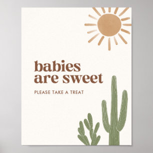 Poster Boho Cactus Baby shower Les bébés sont des signes 