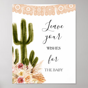 Poster Boho Cactus Baby shower Wives for Baby Sign