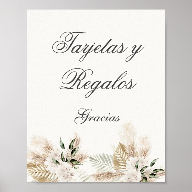 Poster Boho Cartes et cadeaux mariage espagnol (Devant)