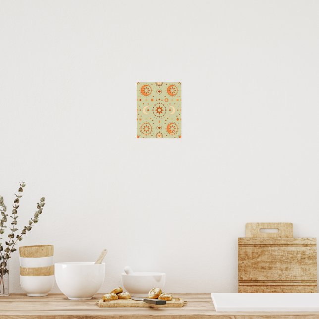 Poster Boho Celestial Wall Art | Spiritualité Soleil et L (Cuisine)
