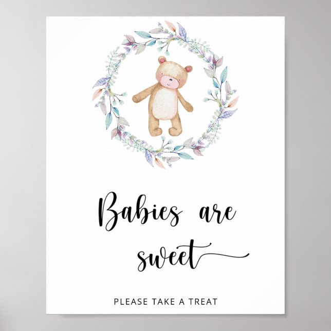 Poster Boho chic bébés ours sont doux (Devant)