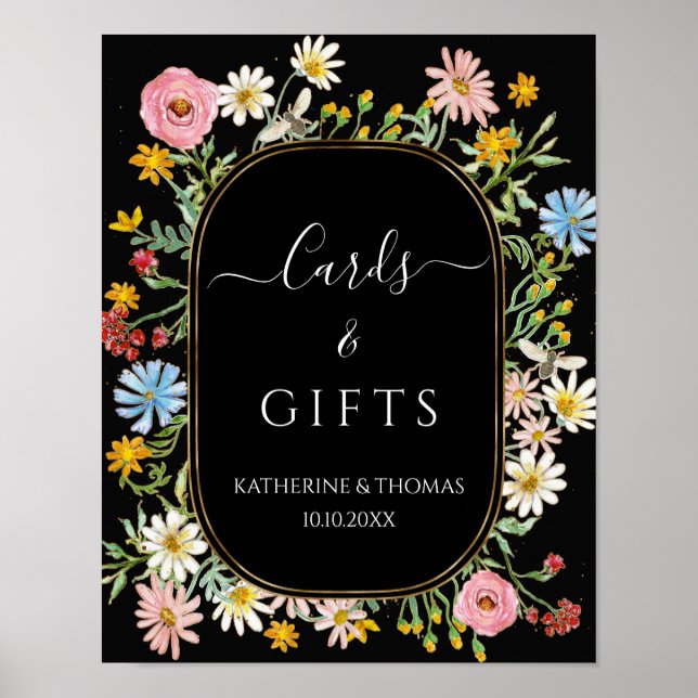 Poster Boho Chic Couronne Fleurie Cartes n Cadeaux P (Devant)