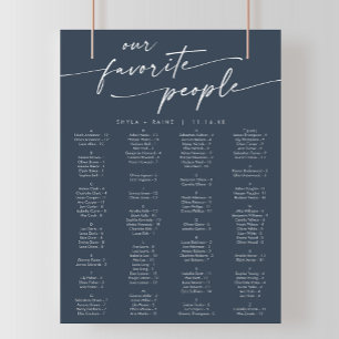 Poster Boho Chic Dark Navy Bleu Imprimable Carte de siège