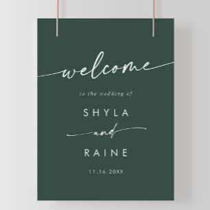 Poster Boho Chic Emerald Green do-it-yourself Mariage Aff