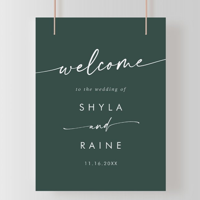 Poster Boho Chic Emerald Green do-it-yourself Mariage Aff (Créateur téléchargé)