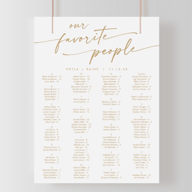 Poster Boho Chic Gold et White Imprimable Seing Chart (Créateur téléchargé)