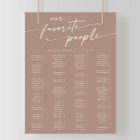 Boho Chic Neutral Taupe Imprimable Carte de siège