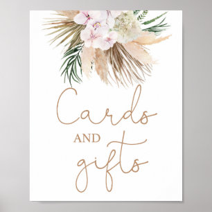 Poster Boho chic Palms séchés Cartes et signes cadeaux