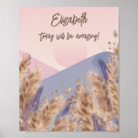 Boho Chic Pastel Pampas Grass Nature Citation Pers