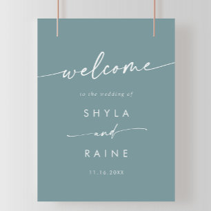 Poster Boho Chic Seafoam Turquoise do-it-yourself Mariage