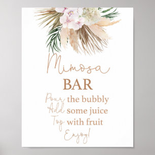 Poster Boho chic Séché Palms Mimosa Panneau barre