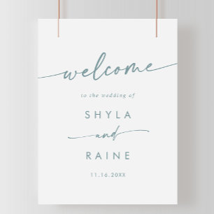 Poster Boho Chic Turquoise et blanc do-it-yourself Mariag