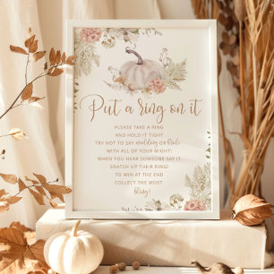 Poster Boho citrouille automne mettre une bague sur son p