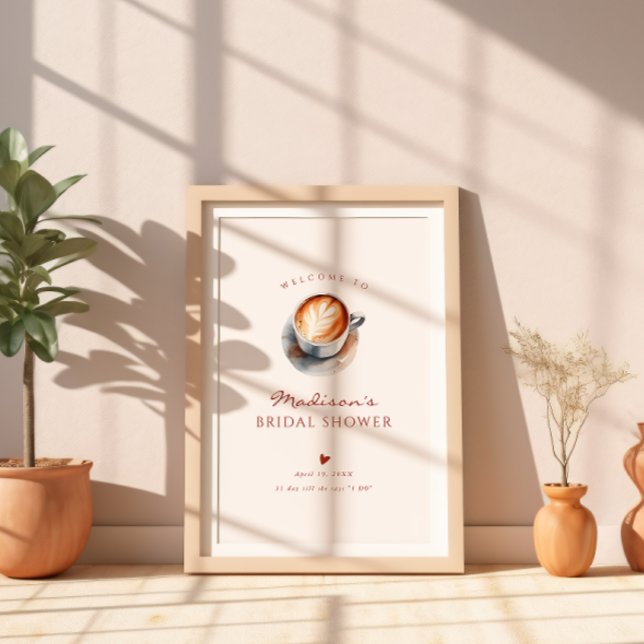 Poster Boho Coffee Fête des mariées Coeur Bienvenue (Créateur téléchargé)