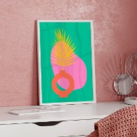 Boho coloré Formes botaniques Abstraites en vert