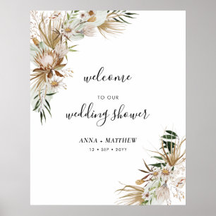 Poster Boho Couples Wedding shower Bienvenue