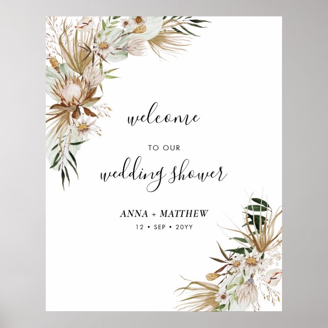 Poster Boho Couples Wedding shower Bienvenue (Devant)
