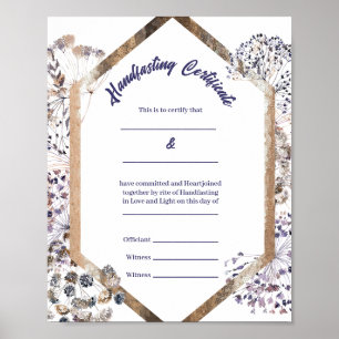 Poster Boho Dandelion Pagan Certificat de jeûne