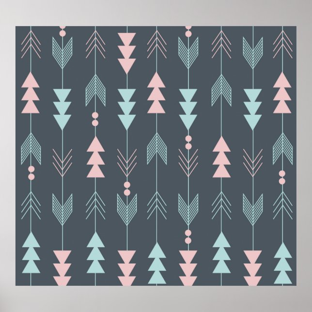 Poster Boho de style bohème : Motif ethnique sans peau (Devant)