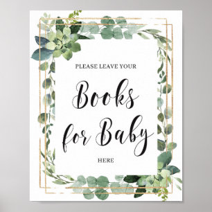Poster Boho de verdure succulent livres pour bébé signe