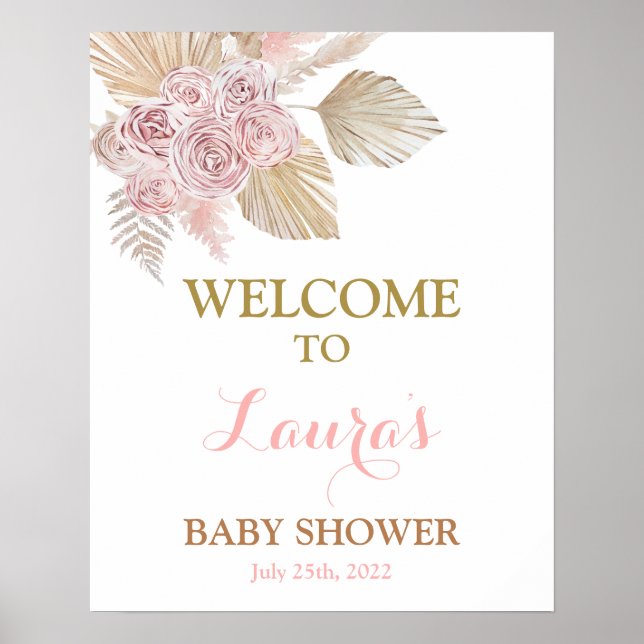 Poster Boho Desert Baby shower Girl Signal de bienvenue (Devant)