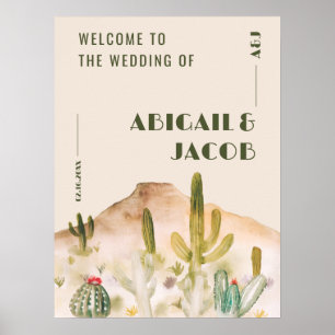 Poster Boho Desert Cactus Arizona mariage bienvenue
