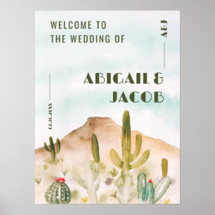 Poster Boho Desert Cactus Arizona mariage bienvenue