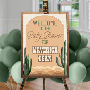 Poster Boho Desert Cactus Baby shower sud-ouest Bienvenue