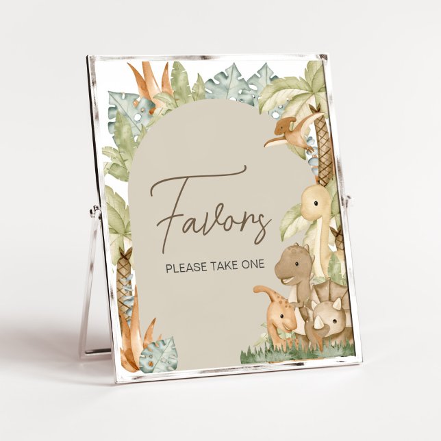 Poster Boho Dinosaur Baby shower Faveurs (Gender Neutral Dino Baby Shower Favors Sign)
