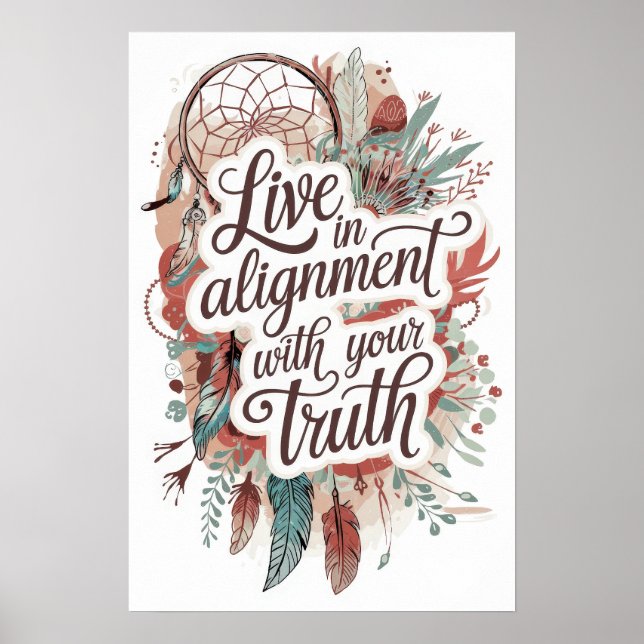 Poster Boho Dreamscape Live in Alignement with Your Truth (Devant)