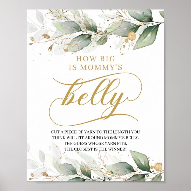 Poster Boho en or Eucalyptus quelle est la taille du sign (Devant)
