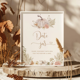Poster Boho Fall Date night idées. Boho citrouille Date j