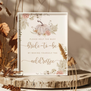 Poster  Boho fall help the busy bride Address an Envelope