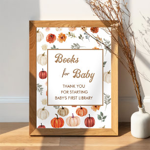 Poster Boho Fall Livres Citrouilles Pour Bébé