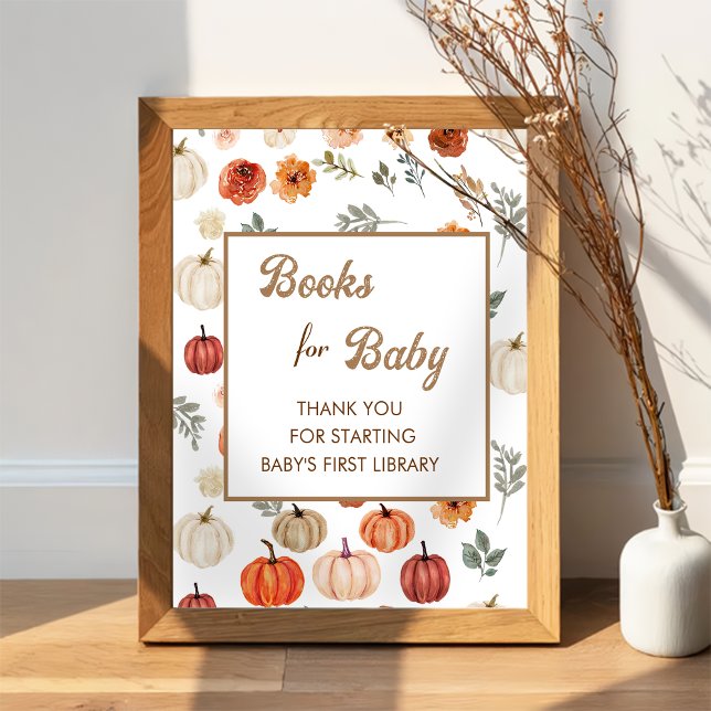 Poster Boho Fall Livres Citrouilles Pour Bébé (Créateur téléchargé)
