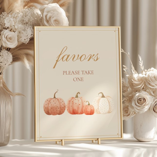 Poster Boho Fall Polka Dot Citrouilles Baby shower Favori (Créateur téléchargé)