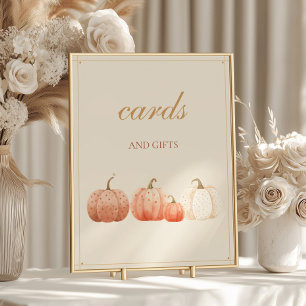 Poster Boho Fall Polka Dot Citrouilles Cartes et Cadeaux