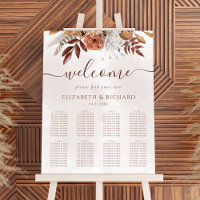 Boho Fall Terracotta Fleurs Mariage Seating Chart