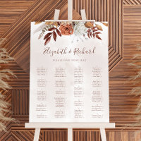 Boho Fall Terracotta Fleurs Mariage Seating Chart