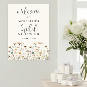 Poster Boho Fête de Mariée aux Fleurs Sauvages