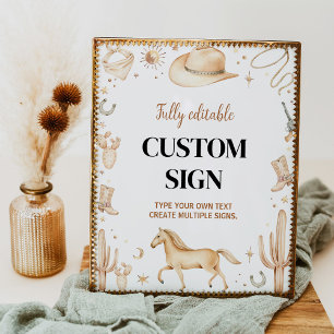 Poster Boho First Rodeo Anniversaire Table de fête