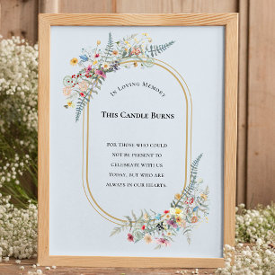 Poster Boho Fleur sauvage Fern Dusty Blue Cette bougie br
