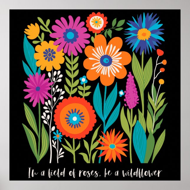 Poster Boho Fleur sauvage Floral Nature Flower (Devant)