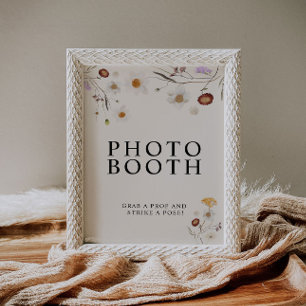 Poster Boho Fleur sauvage Photo Booth Mariage Signal