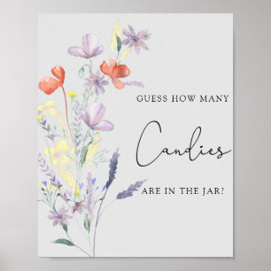 Poster Boho Fleurs sauvages - Jeu de devinette du nombre